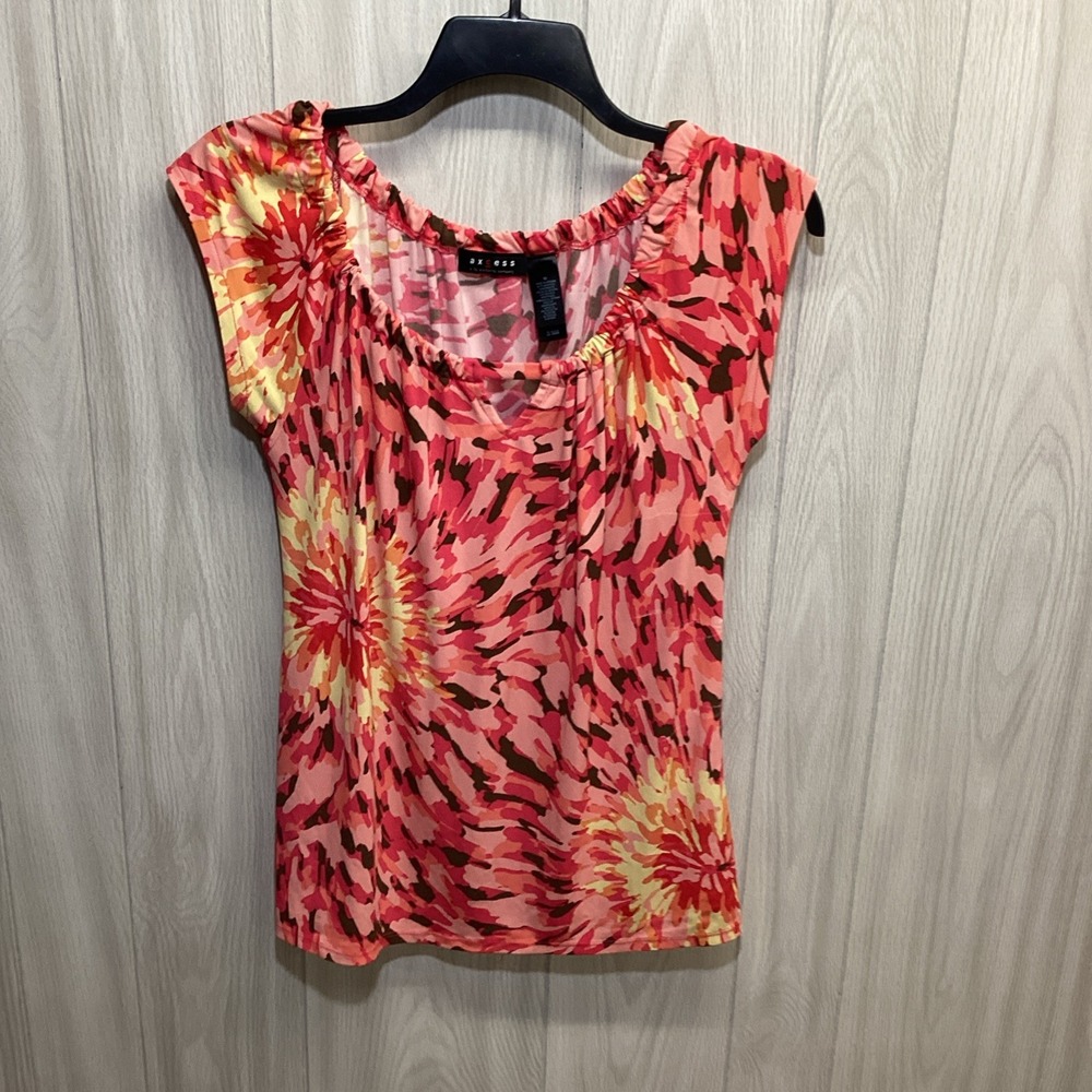 Axcess Women's (Size M) Short Sleeve Round Neck Shirt Polyester Stretch